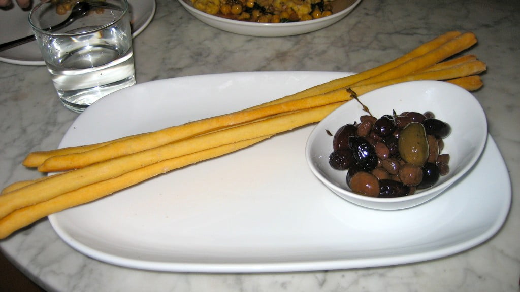 berta grissini and olives