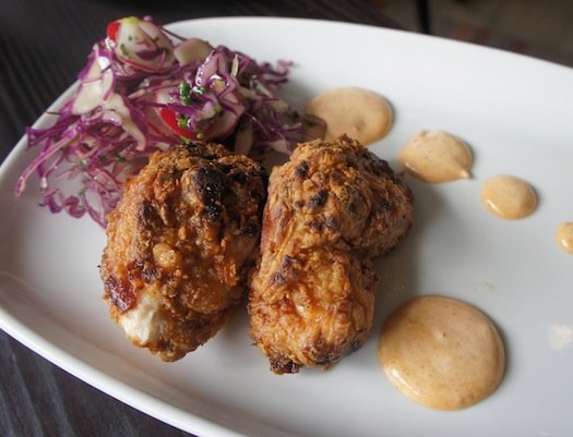 The Bourbon fried chicken, slaw and chipotle mayo ($22)