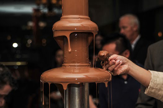 Belgian chocolate, in fountain form.