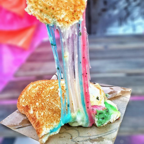 rainbow grilled cheese toastie crazy food