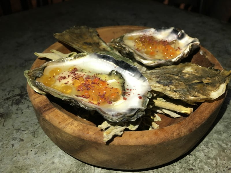 Barzaari sydney rock oyster- lemon pearl, roe, sumac