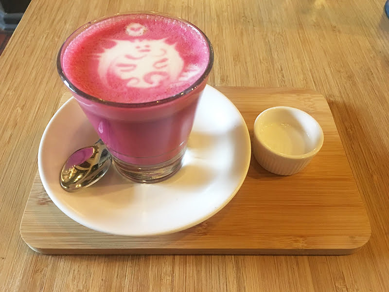 Linger Patisserie Cafe beetroot latte