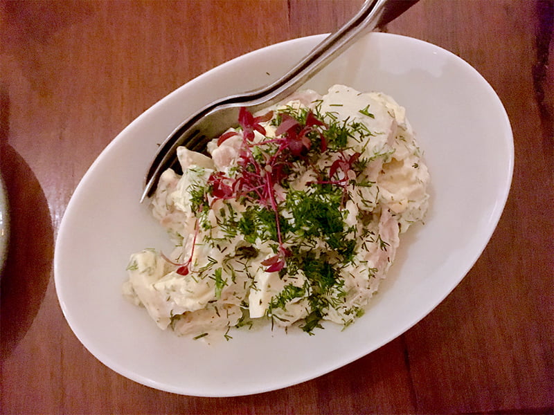 Potato, egg, and dill salad at Little Odessa