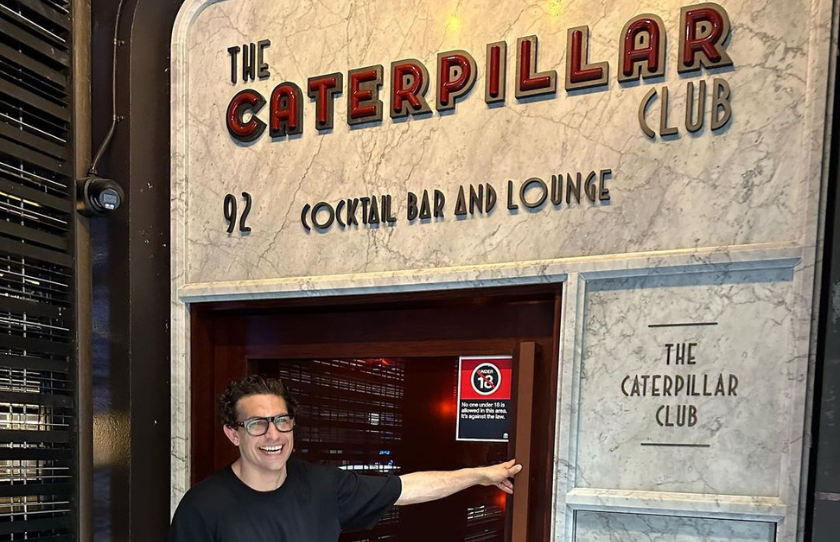 Man standing in front of new Swillhouse venue, The Caterpillar Club.