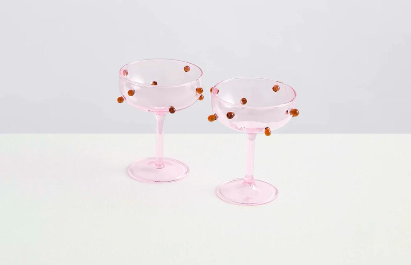 Maison Balzac Pink Champagne Coupes for Valentine's Day