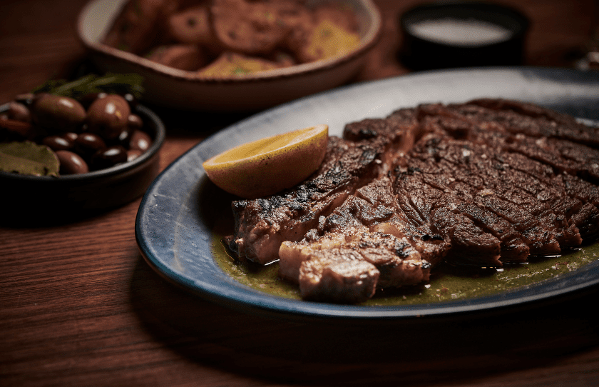 Steak on plate at Bopp and Tone - Monday Dining Sydney