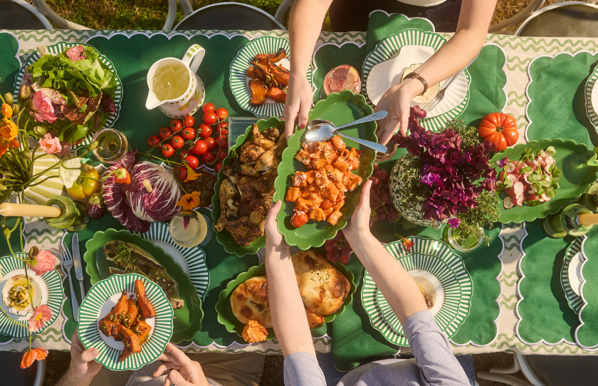 Chiswick In The Roundhouse Lunch - overshot of table with med-inspired dishes