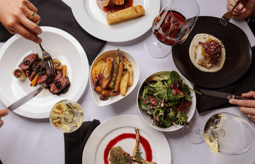 Overhead image of Antica North Sydney dishes