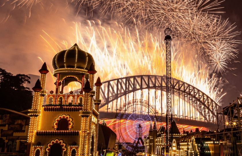 Image of Bridge from Luna Park on NYE - for sale