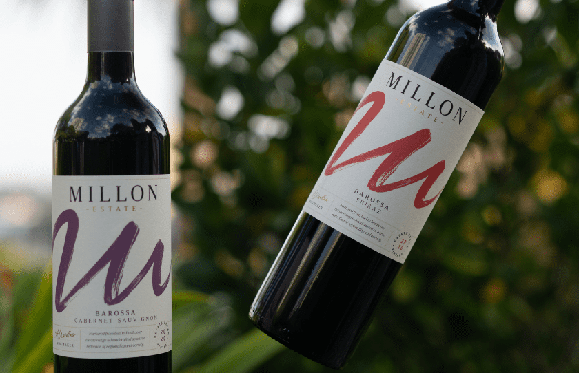 October Drinks Guide 2024 - Millon shiraz and cabernet sauvignon in front of greenery